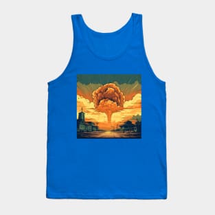 Illustration of apocalyptic scene. Nuclear explosion Tank Top